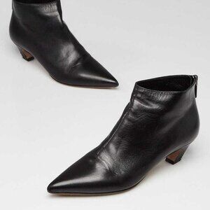 Christian Dior Black Leather Pointed Toe Ankle Boots Size 4.5/35